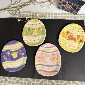 Easter by PFALTZGRAFF 4 Piece Ceramic Appetizer Plates Vintage Egg Shape
